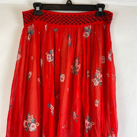 Philosophy Di Lorenzo Serafini Maxi Layered Skirt IT 44 US 8 Red Black Pink Blue - Picture 2 of 10